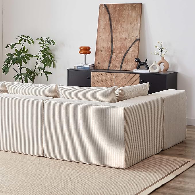 104” Modular Cloud Sectional Couch with Chaise Tiktok Viral Cloud Compressed Foam couches in a Box L-Shape Sofa Bed Boneless Couch for Living Roomno Assembly RequiredBeige