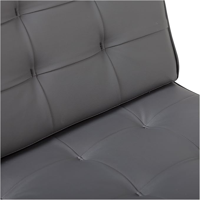 Ashlar Modern Accent Chair in Blended Leather Chrome/Gray
