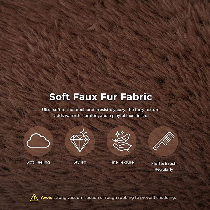 Furniture of America Fexon Modern Upholstered 1-Seater Foam Sofa Chair with Curved Arm Compressed Couch in a Box No Assembly Required for Living Room Home Theater and Office Cedar Brown