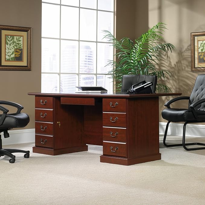 Sauder 109843 Heritage Hill Executive Desk Classic Cherry Finish