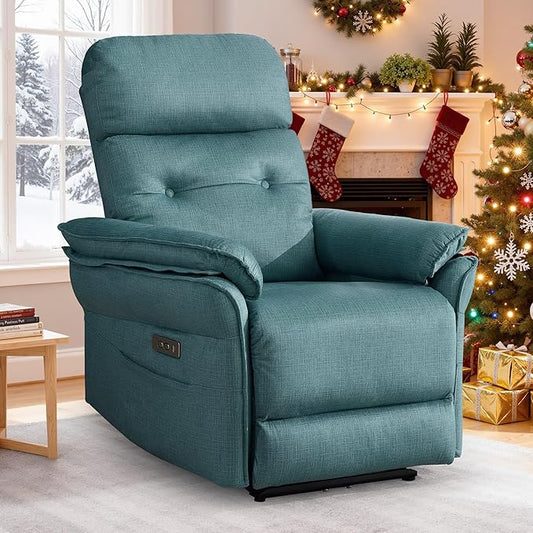 Power Zero Gravity Recliner for Adults with Adjustable Electric Recline USB &amp Type-C Ports Wall-Hugger Design and Side Pocket. Ideal for Small Spaces in Living Rooms or Bedrooms