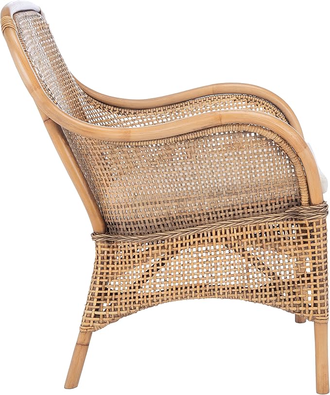 Safavieh Home Collection Charlie Cushioned Accent Chair Dark Natural/White