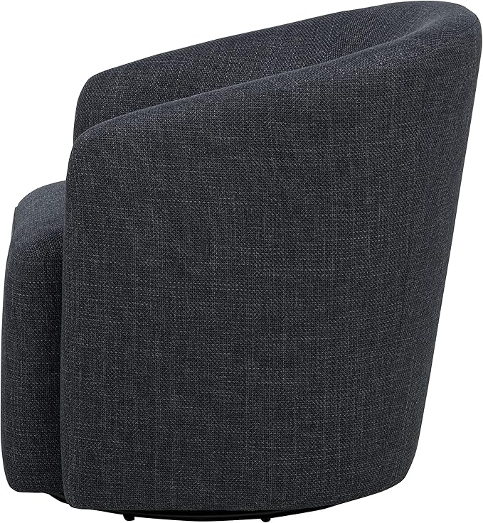 Coaster Home Furnishings - Mossbrook - Wood - Swivel Accent Chair with Barrel Back Foam Cushioning and 360-Degree Rotating Base - Living Room - Anthracite - 903223