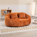 GDFStudio Colomt Lounge Chair Upholstered Lazy Sofa Chair 2 Seater Couch Comfort Chenille Loveseat Ready to Use Bean Bag Chair Soft Seating Lounge Reading Sofa for Living Room Bedroom Organge
