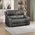 Lexicon 61.5'' Double Recliner Couch Wall Hugger Sofa Recliners Home Theater Seating Dual Reclining Couch Love seat Recliner Manual Recliner Couches for Living Room/Bedroom/Office/Apartment Grey