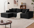 110 Inch Cloud Sectional Couch Modular Sectional Sofa with Deep Seat Boneless Sofa for Living Room Fluffy Comfy Couch with L-Shaped Chaise Black