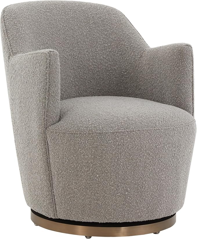SAFAVIEH Couture Collection Christian Light Grey Boucle Swivel Accent Chair (Fully Assembled)
