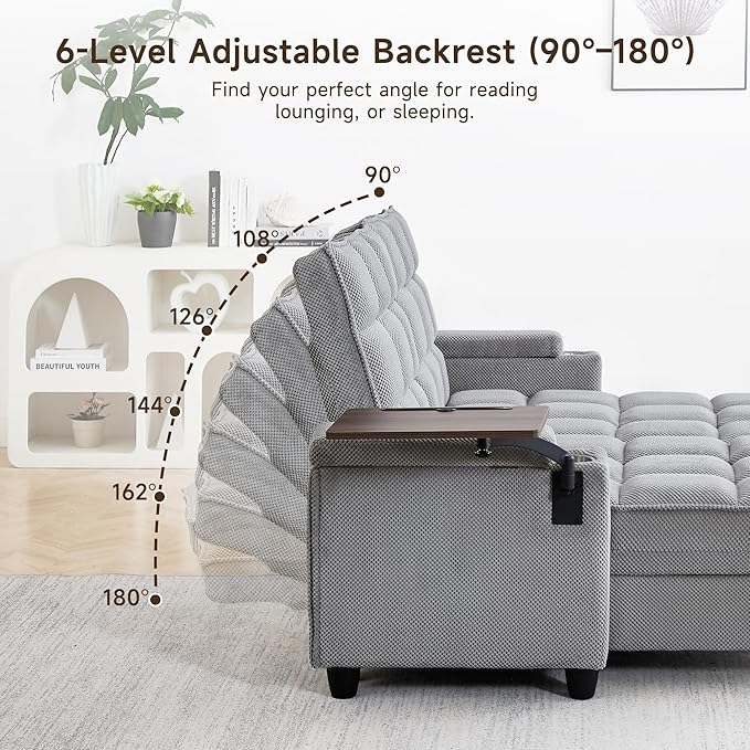 71 Loveseat Recliner Chair with Swivel Tray Table Double Fabric Reclining Sofa with Cup Holders &amp USB Ports 660 LBS Heavy Duty Power/Manual Recliner for Living Room &amp Home Theater