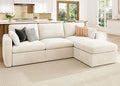 HONBAY Modular Sectional Couch with Storage Seats L Shaped Sectional Sofa with Storage Chenille Sectional Couches for Living Room Beige