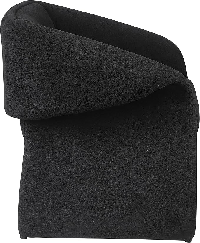Coaster Home Furnishings - Ramsey - Fabric - Upholstered Accent Chair with Curled Arms Boxed-Edge Seat Cushion and Wooden Frame - Living Room - Black - 907524
