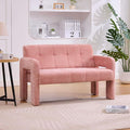 47'' Modern Loveseat Comfortable Small Couch for Two with Chenille Fabric Minimalist Accent Chair for Bedroom Office Entryway Dorm (Pink)