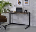 Penau Walnut and Black Writing Desk with USB Port Spacious Rectangular Surface Easy Assembly Open Base Design Ideal for Home Office