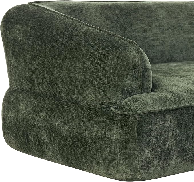 Merax 121 L-Shaped Sectional Sofa with Chaise Lounge No Assembly Required 2-Piece Set Modern 4 Seat Sofa for Living Room Soft Upholstery 32 Deep Seating (Green)