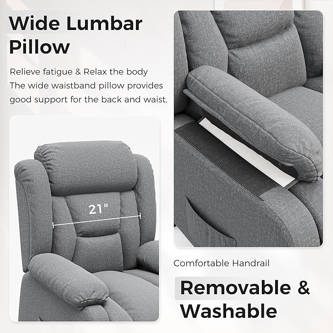 Amopatio Power Lift Recliner Chairs for Elderly Upgraded Living Room Reclining Chairs Indoor Lounge Chairs Single Sofa with Side Pockets and Remote Control for Bedroom
