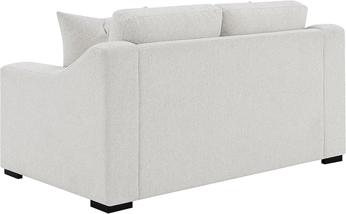 Coaster Home Furnishings - Ashlyn - Wood - Fabric Upholstered Loveseat with Track Arms Reversible Cushions and Cappuccino Block Feet - Living Room - 65-Inch - Sand - 552092