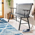 Spindleback Settee - 48 X 22.4 36 Grey Solid Colonial Country Farmhouse Rubberwood Wood