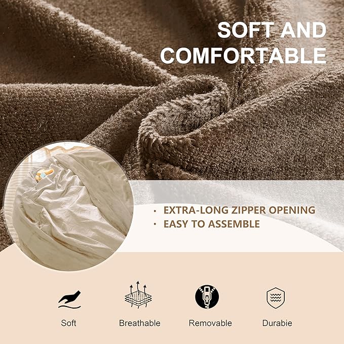 Bean Bag Chair for Adults6FT Oversize Floor Bean Bags Offers Ample Space for AdultsMemory Foam Giant Bean BagsLounger Versatile Design Suits Any RoomMovie NightsReading (Apricot 6FT)