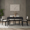 NTC Mingle 55 Inch Modern Design Rectangular Dinner Table for Dining Room Living Room Furniture Effortless Assembly Burnt Black