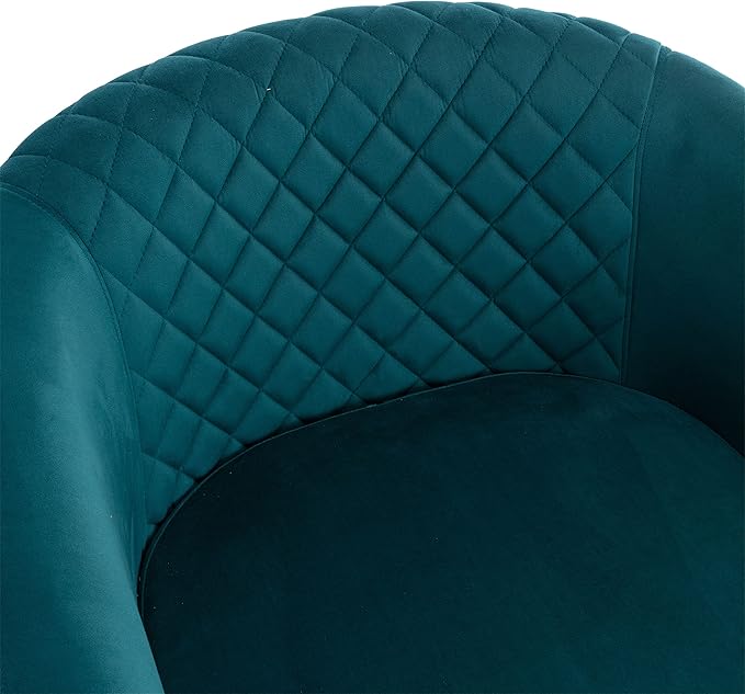 Swivel Barrel Chair Living Room Chair with Nailheads and Metal Base