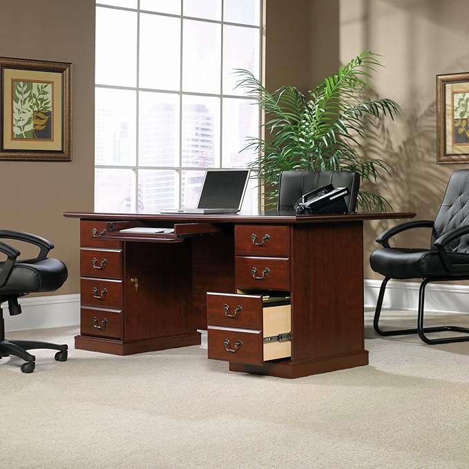 Sauder 109843 Heritage Hill Executive Desk Classic Cherry Finish