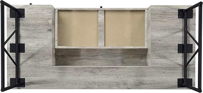 Coaster Home Furnishings Analiese Rustic 63-Inch 4-Drawer Home Office Computer Writing Desk Study Table with Storage Engineered Eco-Friendly Wood Look Laminate Sturdy Steel Grey Driftwood 801999