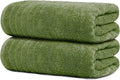 Tens Towels Pack of 2 Extra Large Bath Sheets 35 x 70 Inches 100% Cotton Larger &amp Lighter Weight Quicker to Dry Super Soft &amp Absorbent Oversized Bath Towels Green