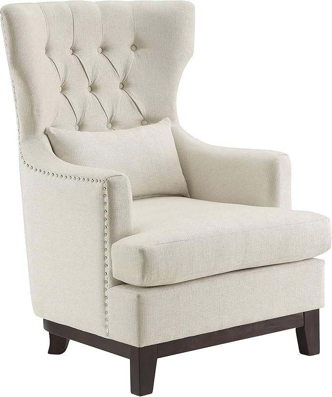Lexicon Aurora 32 W Tufted Fabric Accent Chair Beige