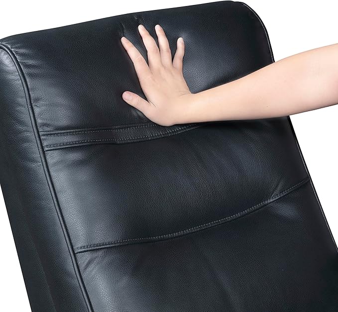 Lexicon 360 Degree Swivel Glider Reclining Chair Breathable Faux Leather Manual Recliner Comfy Nursery Glider Recliner Swivel Reclining Chair for Living Room/Office/Bedroom/Apartment Dark Blue