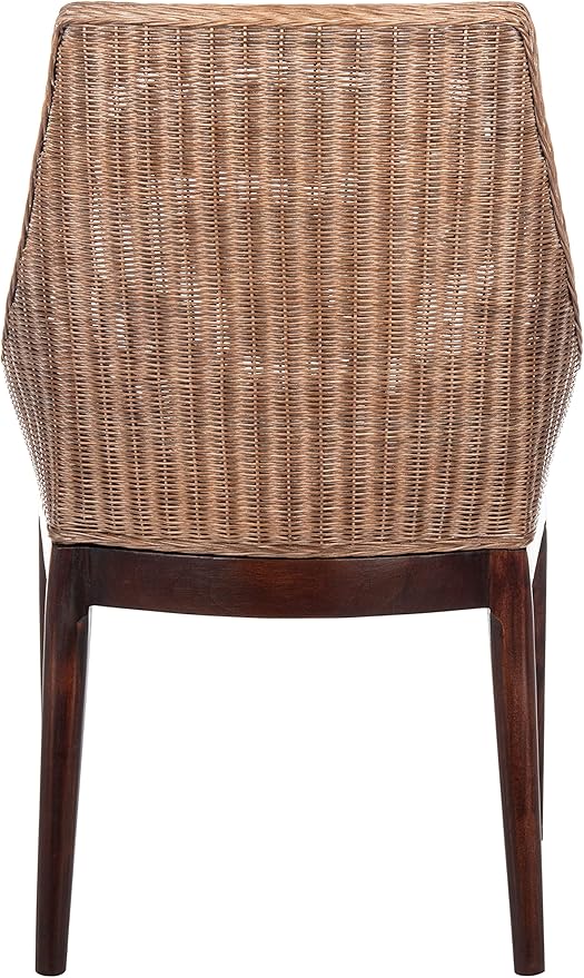 SAFAVIEH Home Collection Franco Coastal Brown/White Cushion Sloping Accent Chair SEA4000B