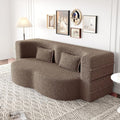 Newfun 78 Convertible Sofa Bed 2 in 1 Folding Couch Bed Futon Sofa Bed with Two Pillows Loveseat Sofa for Living Room Bedroom Lounge Compressed Modern Sofa No Assembly Required (Brown)