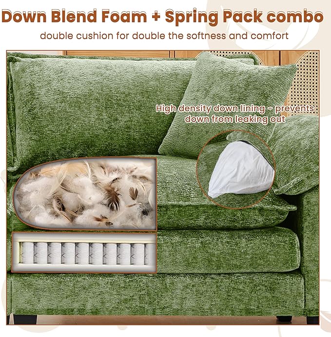 83 Loveseat SofaCloud Couch for Living RoomComfy Love Seat with Double Cushion2 PillowsRemovable Cover for Bedroom Apartment and Office