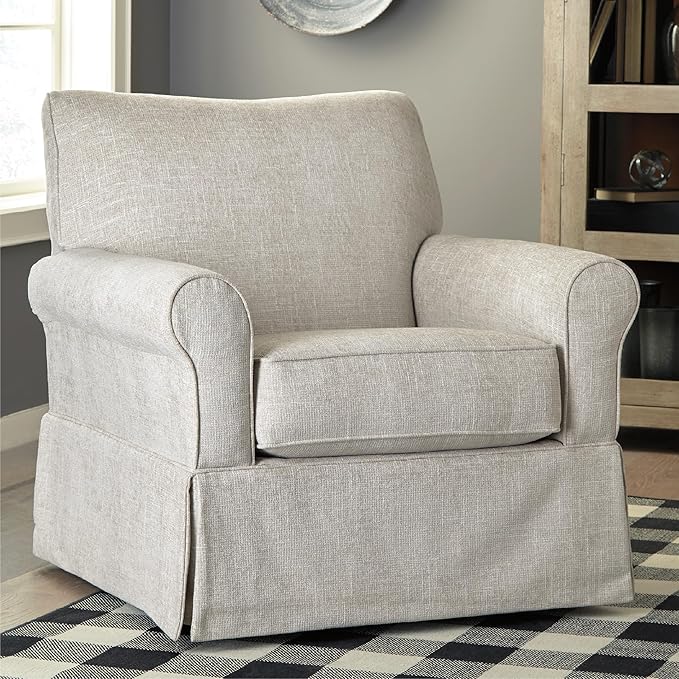 Signature Design by Ashley Searcy Upholstered Swivel Glider Accent Chair Gray