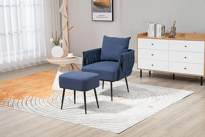 Velvet Accent Chair Modern Upholstered Armchair Tufted Chair with Metal Frame Single Leisure Chairs for Living Room Bedroom