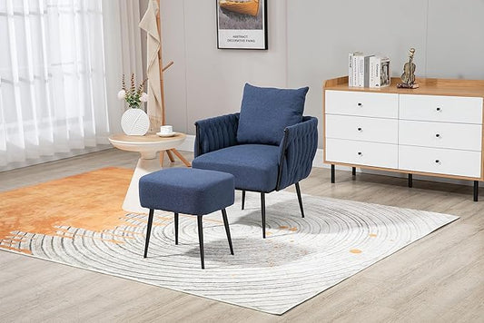 Velvet Accent Chair Modern Upholstered Armchair Tufted Chair with Metal Frame Single Leisure Chairs for Living Room Bedroom