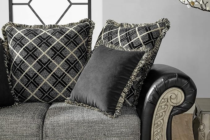 Roundhill Furniture San Marino Love Seats Ebony