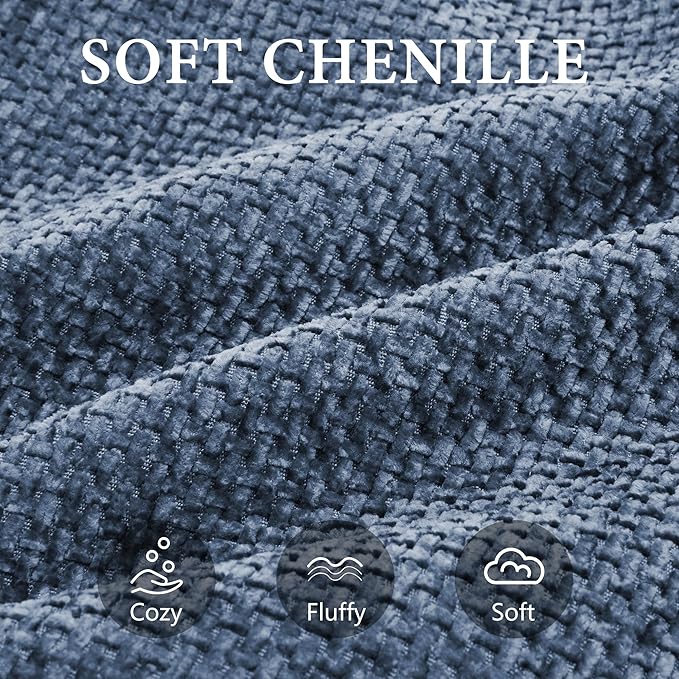 L Shaped Single Sofa Modern Comfy Chenille Fabric Loveseat Couch No Assembly Required Small Couch with Deep Seat 2 Pillows for Living Room Apartment Bedroom