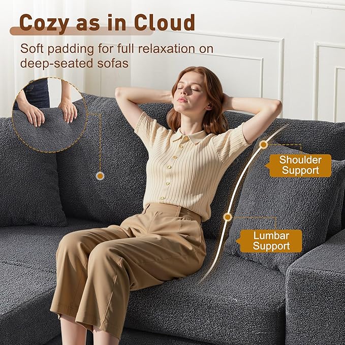 80'' Modular Sectional Couch with L-Shape Chaise Modern Boneless Loveseat Cloud Couch for Living Room Sofa Bed with Deep Seat No Assembly Sleeper Sofa for Living room Apartment and Bedroom