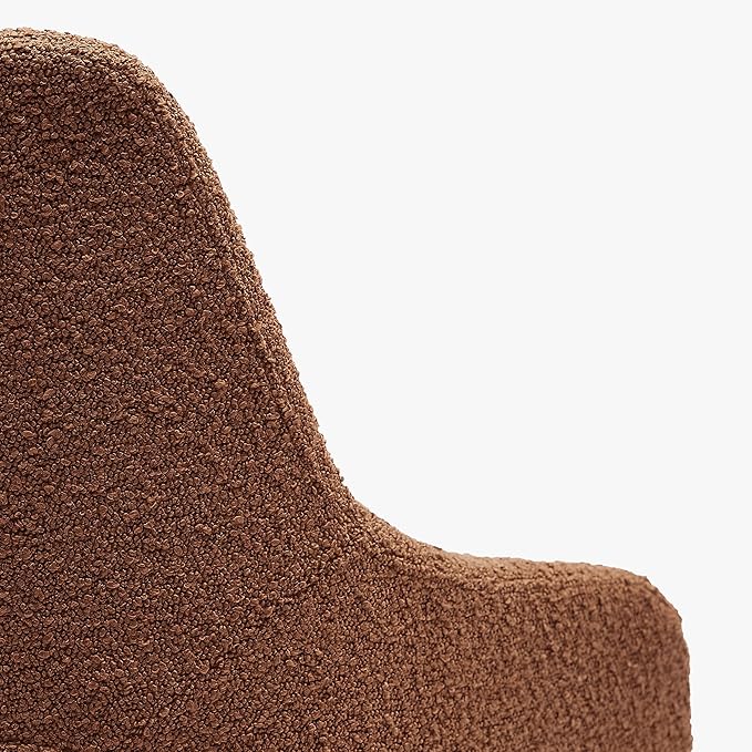 WestinTrends Genevieve Mid-Century Modern Wide Boucle Swivel Accent Arm Chair Rust Orange