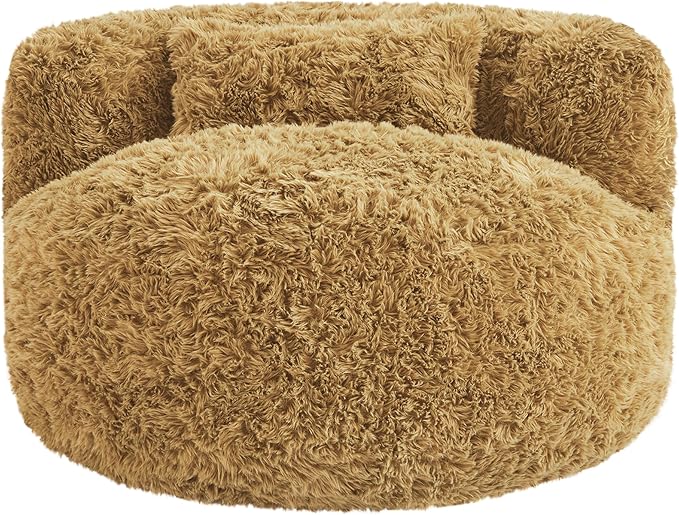 CHITA Compact Expandable Lounge Chair with Pillow Ideal for Living Room Golden Glow