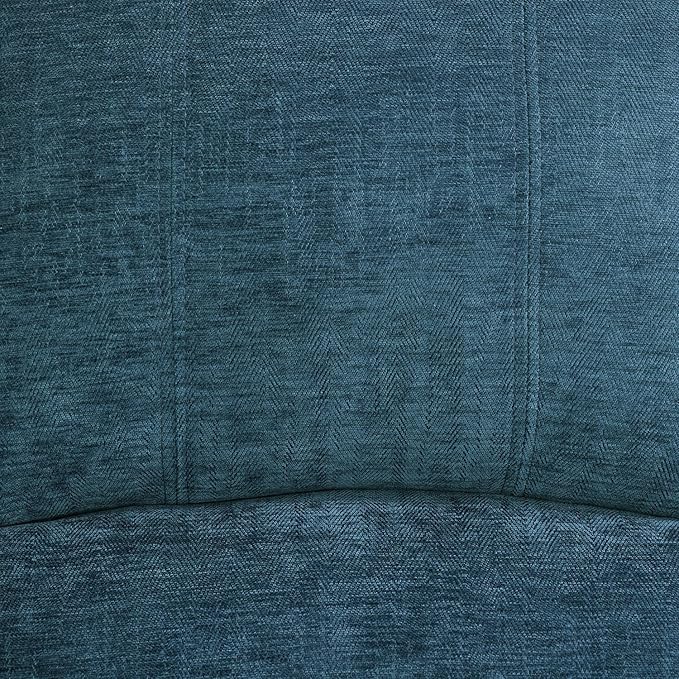 Manual Linen Recliner Chair Sofa for Living Room35 Ergonomic Reclining Chair with 10 Arm/Upholstered Seat/Metal FrameModern Single Couch for Rv Sofa/Home Theater Seating/Office(Blue)