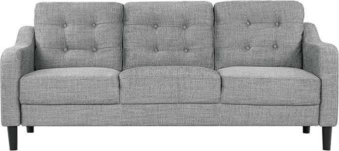 SAFAVIEH Couture Furniture Collection Nathaniel Grey Tufted 3-Seater Sofa
