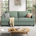 84 Inch Sofa with Extra Deep Seats Oversize Linen Fabric 2 Seater Sofa for Living RoomModern Couch and Loveseat Comfy Armrests and Seats and Backrests Easy Installation Light Green