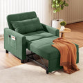 Ahomly Convertible Sleeper Chair Sofa Bed with 3-in-1 Design Adjustable Backrest and Storage Pocket for Living Room Green