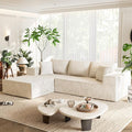 Homall 108 Modular Sectional Sofa Boneless Couch with L-Shape Chaise Cloud Couch with Deep Seat Upholstered No Assembly Required for Living Room Bedroom (Chenille Beige)