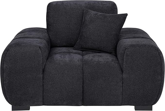 Coaster Home Furnishings - Octavia - Fabric Upholstered Accent Chair with Track Arms Tufted Back Curved Shape and Pocket Coil Seating - Living Room - Black - 511063