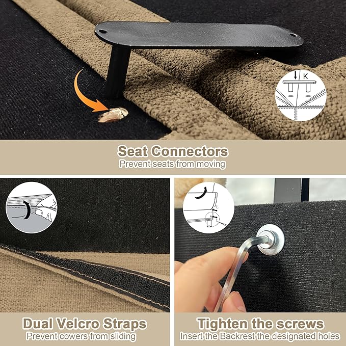 KEIKI 107 3Seat Modular Velvet Sofa Couch for Living Room Home Office Style Conscious Homeowners Cozy Warm Perfect for Entertaining Relaxation Classic Refined Premium Design Light
