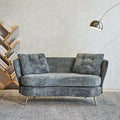 64“Modern Velvet Loveseat CouchFuton Small Sofa with Gold Metal Legs 2-Seater Upholstered Mini Sofa Couches for Small SpaceLiving Room Bedroom Office Dorm Studio Apartment Love Seat Couche (Grey-)