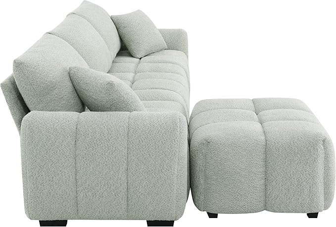 Oversized Modular Sectional SofaGifts for Women MenL Shaped Sectional Couches for Apartment110 inch 4 Seat Modular Couch with Movable OttomanBoucleLight Green
