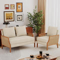 HAOBO Home 2 Piece Living Room Furniture Sets Loveseat Sofa Settee Bench with 1 Single Sofa Accent Chair Modern Small Couches for Small Spaces