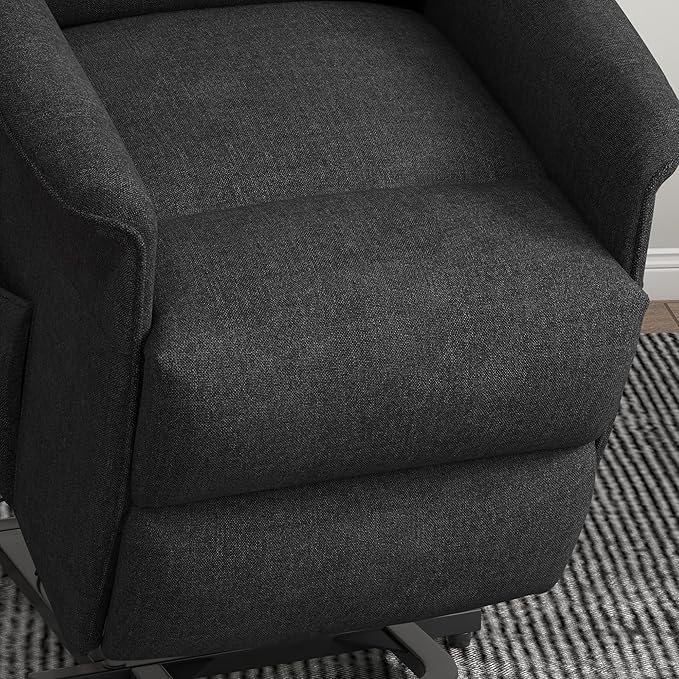 HOMCOM Power Lift Recliner Chair for Elderly Easy Assembly Fabric Lift Chair for Adults Recliner Sofa with Remote Control Side Pockets for Living Room Black